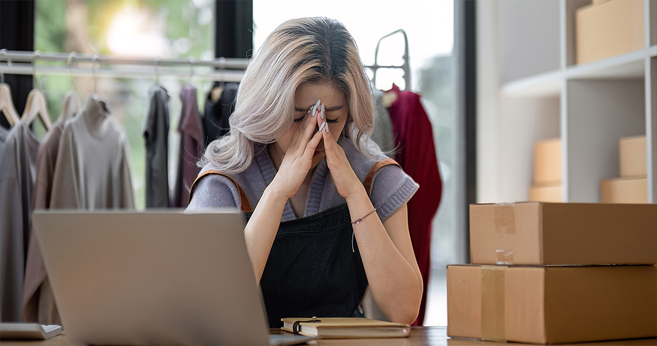 A business owner stressed