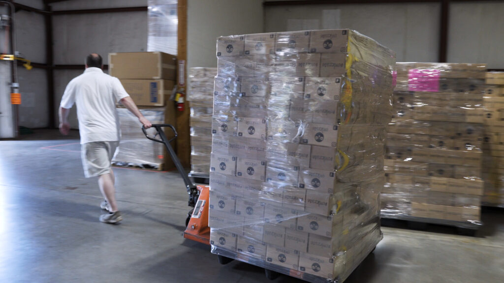 An employee moving shipment